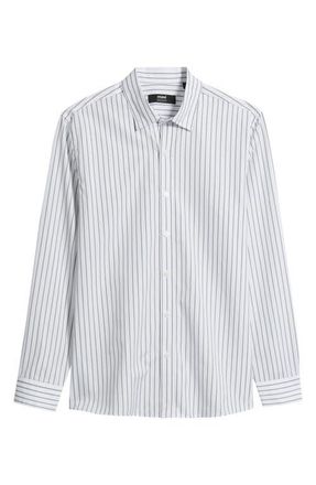 Mavi Stripe Regular Fit Cotton Button-Up Shirt in White Base Seneca Rock Stripe at Nordstrom, Size X-Large