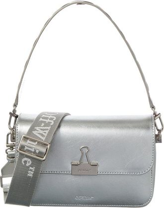 Off-white Binder Medium Leather Clutch