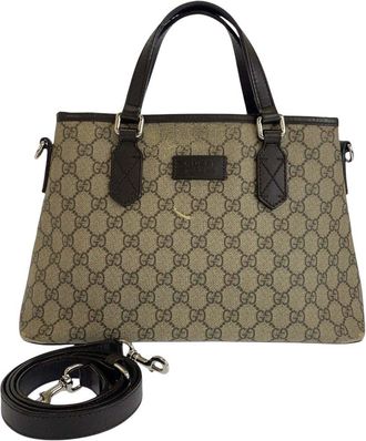 Gucci Grey Coated/Waterproof Canvas 2Way Bag (Authentic Pre-Loved)