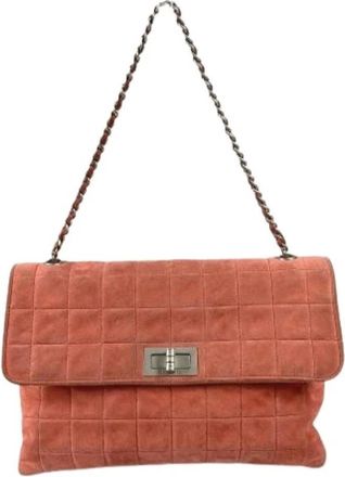 Chanel Pre-owned 2.55 Schoudertas - Dames - Vintage Schoudertas - Roze - ONE Size - Su&egrave;de - Vintage