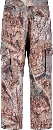 Represent Mens Cargo Trousers Real Tree Camo Green Cotton