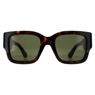 Gucci Square Womens Havana with Green and Red GG1663S - Brown - One Size