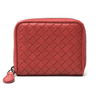 Bottega Veneta Intrecciato Red Color Leather Coin Purse/Coin Case (Pre-Owned)