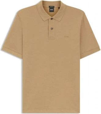 HUGO BOSS Pallas Poloshirt - Heren - Polos - Beige - L - Katoen - Tops