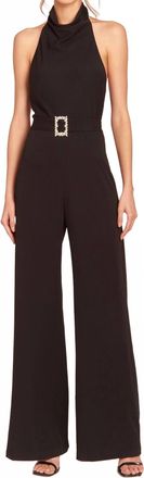 Amanda Uprichard Samba Halter Open Back Jumpsuit In Black