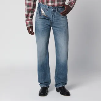 Maison Margiela Jeans blu a gamba dritta in denim