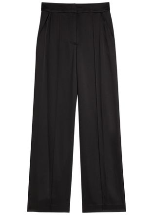 SIMKHAI Kyra Wide-leg Satin Trousers - Black - 12 (UK16 / XL)
