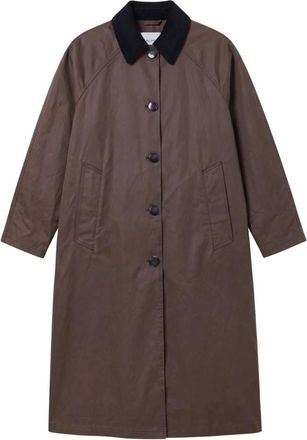 Alysi Single-Breasted Coats - Dames - Mantel - Bruin - XS - Leer - Jassen