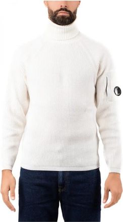 C.P. Company Stijlvolle Gebreide Coltrui - Heren - Coltruien - Wit - XL - Truien & Vesten