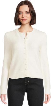 Madewell Kensington Shrunken Cardigan Sweater Womens White Cotton Cozy GBO1982