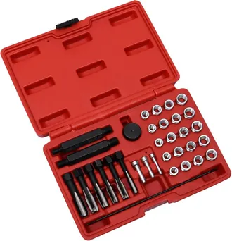 vidaXL Set Reparaci&oacute;n Rosca Buj&iacute;a Incandescente 33 Pzas M8 M10 M12 Vidaxl
