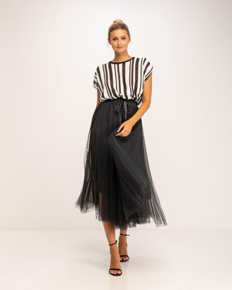 Tantra Tule rok met meerdere lagen en A-lijn snit