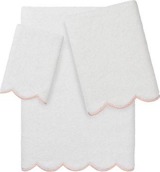 Linum Home Textiles 100% Turkish Cotton Adornia Scallop 3Pc Towel Set