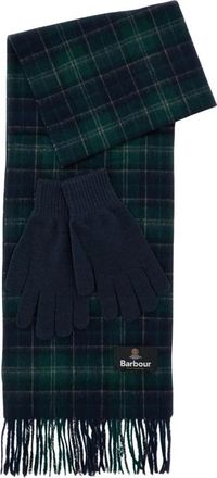 Barbour Tartan Sjaal & Handschoen Cadeauset - Heren - Wintersjaals - Groen - ONE Size - Wol - Accessoires