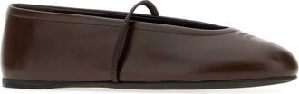 Miu Miu Womens Chocolate Leather Ballerinas Moro Sneaker