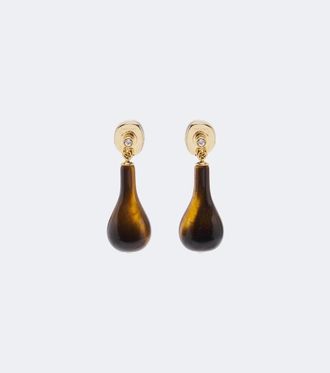Toteme Pendientes Tigers Eye adornados con Swarovski