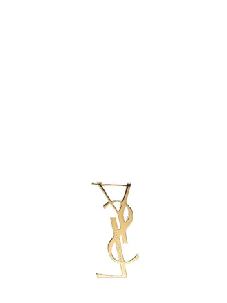 Saint Laurent Womens Single Cassandre Earring Gold Brass Earrings