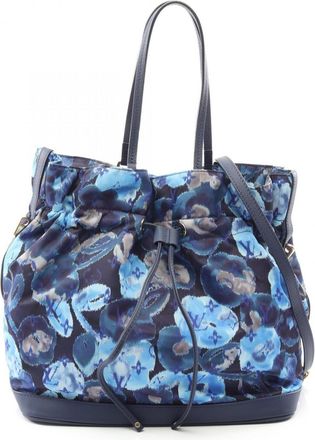 Louis Vuitton Blue Grand Blue Multi-Color Nylon Leather Handbag Tote Bag (Pre-Owned)