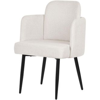 ML Design Ml-design Silla De Comedor Con Funda De Tela Beige, Asiento Sof&aacute; De Sal&oacute;n Con Respaldo Y Reposabrazos De Rat&aacute;n Mueble Tapizado Con Patas De Metal, Sil