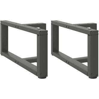 vidaXL Patas Para Mesa De Centro En Forma De T (2 Unidades), Antracita, 60 X 25 X (30-31) Cm, Acero Vidaxl