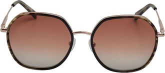 Longchamp Geometric Rounded Zonnebrillen - Dames - Zonnebrillen - Roze - ONE Size - Leer - Accessoires