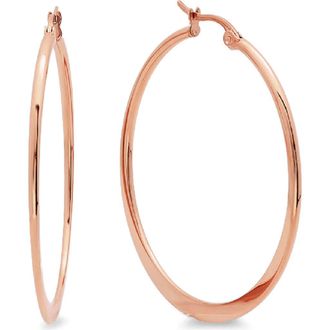 Steeltime 18k Rose Gold Plated Hoop Earrings at Nordstrom Rack
