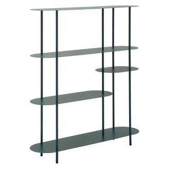 Dmora Estanter&iacute;a Gana, Biblioteca 5 Estantes, Uso Como Divisor De Espacios, 11x40x132h Cm Verde Aguamarina