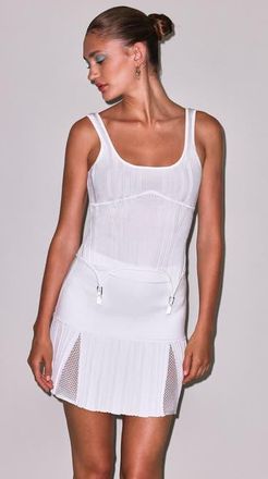 Fleur du Mal Rib & Crochet Knit Skirt in Ivory at Nordstrom, Size X-Small