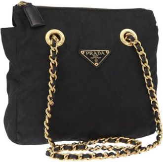Prada Pre-owned Cross Body Bags, female, Black, Size: ONE SIZE Pre-owned Vintage Nylon Cross Body Bag