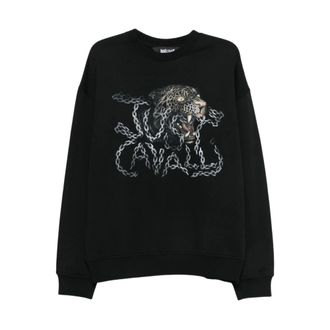 Just Cavalli Sudadera con cuello redondo y estampado de leopardo - Sweatshirts & Hoodies - Hombre - Negro - XL