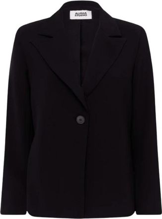 Alpha Studio Blazer in Cadi - Dames - Blazers - Zwart - M - Leer - Jassen