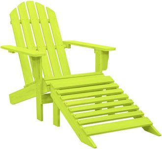 vidaXL Vidaxl - Silla Jard&iacute;n Adirondack Con Otomana Madera Maciza Abeto Verde