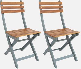 Sweeek Silla De Jard&iacute;n Plegable De Madera De Acacia (lote De 2)