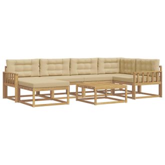 vidaXL Conjunto De Sof&aacute;s De Exterior 7 Pcs Y Beige Vidaxl
