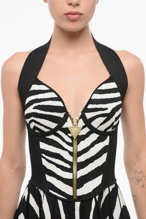 Balmain Mini Dress Halterneck a Fantasia Animalier Balmain