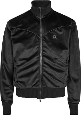 Amiri Logo-embroidered Velvet Track Jacket - Black - XL