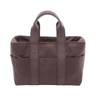 Herm&egrave;s Pre-owned Acapulco PM Toile Chevron Leather Handbag - - Pre-owned - Donna - Marrone - ONE SIZE