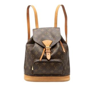 Louis Vuitton Pre-owned Montsouris PM Rugzak - Dames - Vintage Rugzakken - Bruin - ONE Size - Leer - Vintage