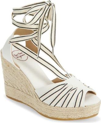 Toni Pons Wraparound Espadrille Wedge in Cru-Negre at Nordstrom, Size 9-9.5Us