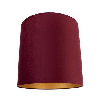 QAZQA Algod&oacute;n Pantalla De L&aacute;mpara De Terciopelo Roja 40/40/40 Con Interior Dorado, - Qazqa