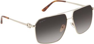Ferragamo Salvatore Ferragamo Grey Pilot Mens Sunglasses SF238S 717 62