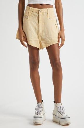 R13 Double Loop Venti Linen Shorts in Maize Linen Chambray at Nordstrom Rack, Size 28