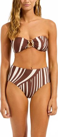 Seafolly High Waisted Bikini Bottom In Cocoa
