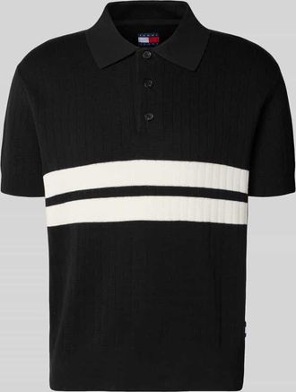 Tommy Jeans Regular Fit Poloshirt aus reiner Baumwolle in Black, Gr&ouml;&szlig;e XXL