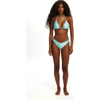 Cotton On Womens Dip Front High Side Brazilian Bikini Bottom in Tanager Turquoise Gloss at Nordstrom, Size X-Small