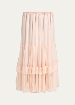Chlo&eacute; Silk Tiered Maxi Skirt