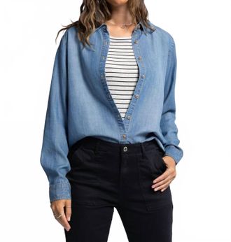 Thread & Supply Denim Button Down Shirt In Serena Wash