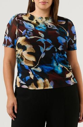 Estelle Cleo Floral Mesh Top in Chocolate Winter at Nordstrom, Size 16W