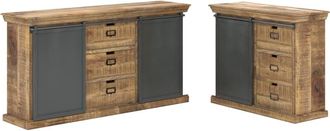 Rendez-Vous D&eacute;co Pack de 2 aparadores de madera de mango