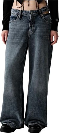 Karl Lagerfeld Wide Leg Jeans - Dames - Loose Fit Jeans - Blauw - W28 L30 - Katoen - Jeans